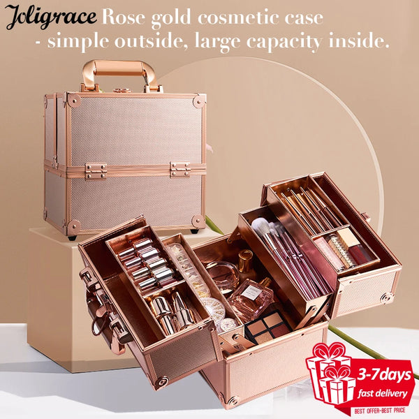 Portable Travel Alloy Makeup Case