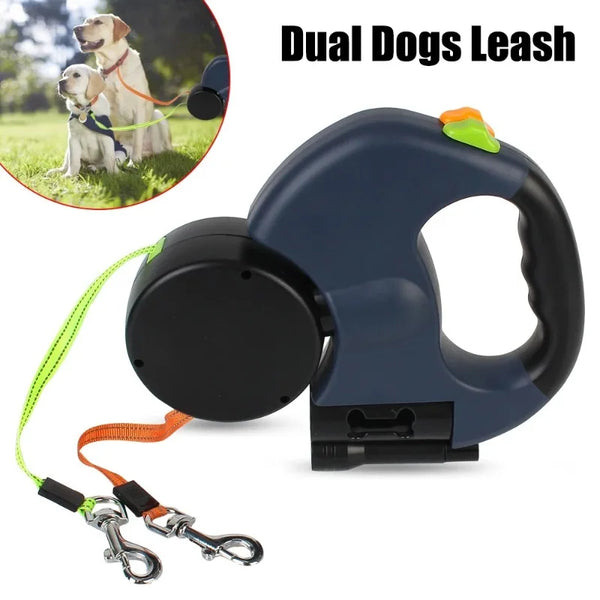 PetWalk Duo: The Ultimate Double Dog Leash with Light