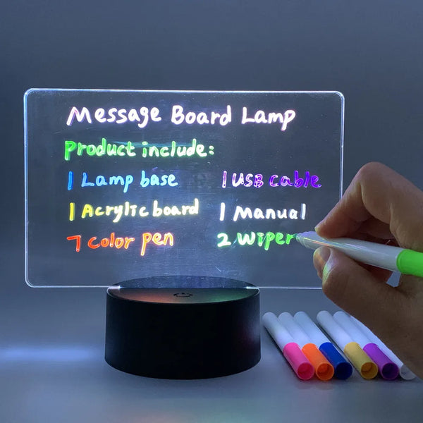 Message Board Lamp With remote control 7 Colors Erasable Markers Rewritable Light Board For Desk Kids Bedroom Sleep Led Night Light